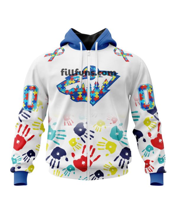 Personalized NHL Minnesota Wild Special Autism Awareness Design Hoodie