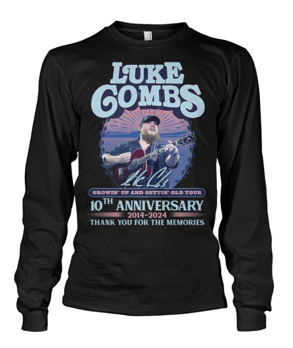 Luke Combs Growin Up and Gettin Old Tour 10th Anniversary 2014-2024 Thank You For The Memories T-Shirt