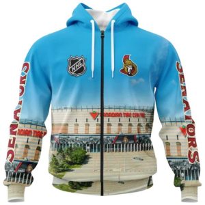 NHL Ottawa Senators Personalized Arena Skyline Design 3D Hoodie