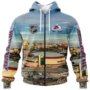NHL Colorado Avalanche Personalized Arena Skyline Design 3D Hoodie