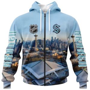 NHL Seattle Kraken Personalized Arena Skyline Design 3D Hoodie