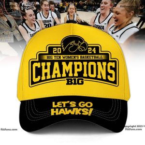 2024 Big Ten Women’s Basketball Champions Iowa Hawkeyes Classic Yellow Cap