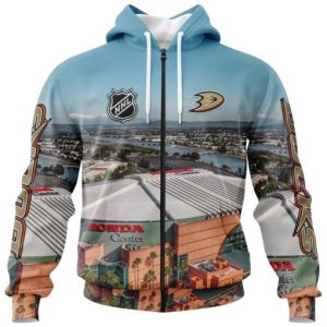 NHL Anaheim Ducks Personalized Arena Skyline Design 3D Hoodie