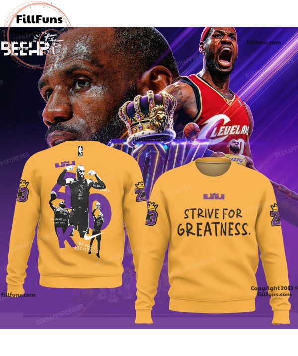 Lebron James Strive For Greatness Yellow Hoodie