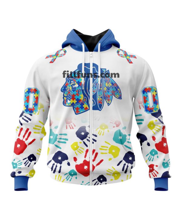 Personalized NHL Chicago Blackhawks Special Autism Awareness Design Hoodie