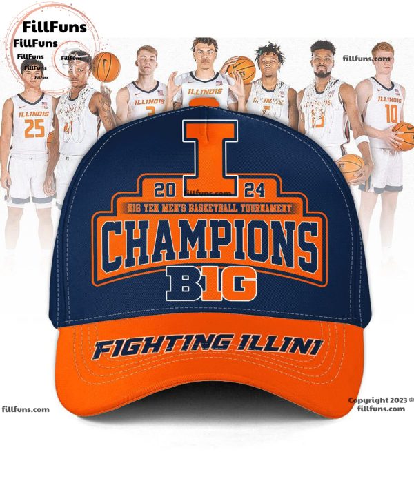 2024 Big Ten Men’s Basketball Tournament Champions Illinois Fighting Illini Classic Cap – Navy