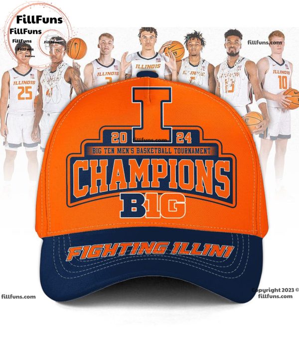 2024 Big Ten Men’s Basketball Tournament Champions Illinois Fighting Illini Classic Cap – Orange