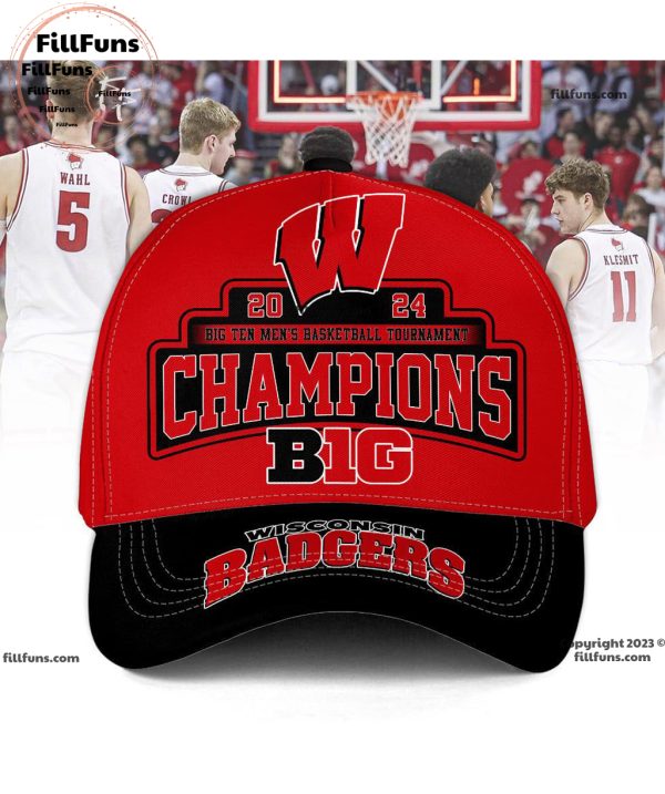 2024 Big Ten Men’s Basketball Tournament Champions Wisconsin Badgers Classic Cap – Red