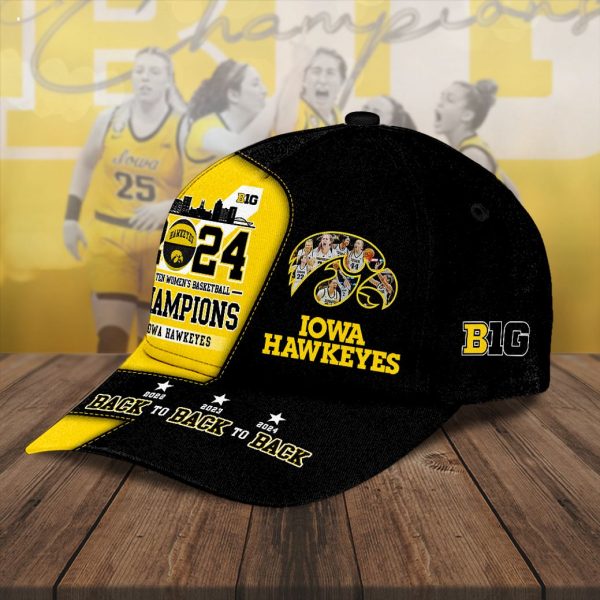 2024 Big Ten Women’s Basketball Champions Iowa Hawkeyes Classic Cap