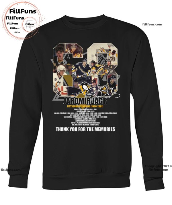 Jaromir Jagr Pittsburgh Penguins 1990-2001 Thank You For The Memories T-Shirt