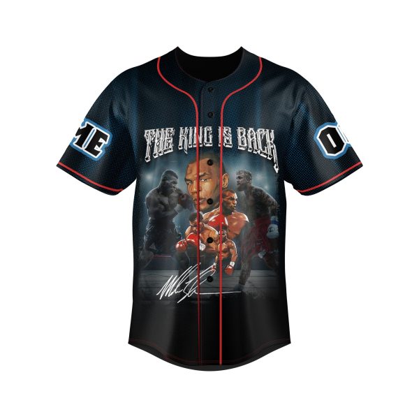 The King Is Back Jake Paul Vs Mike Tyson Sat July 20 AT&ampT Stadium Arlington TX Custom Baseball Jersey