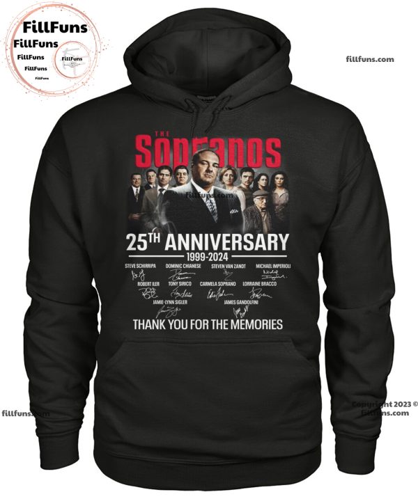 The Sopranos 25Th Anniversary 1999-2024 Thank You For The Memories Signatures T-Shirt