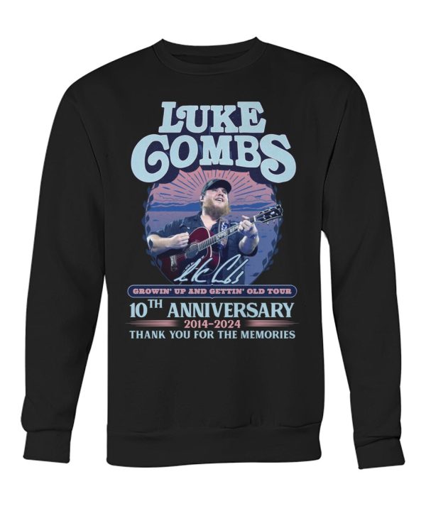 Luke Combs Growin Up and Gettin Old Tour 10th Anniversary 2014-2024 Thank You For The Memories T-Shirt