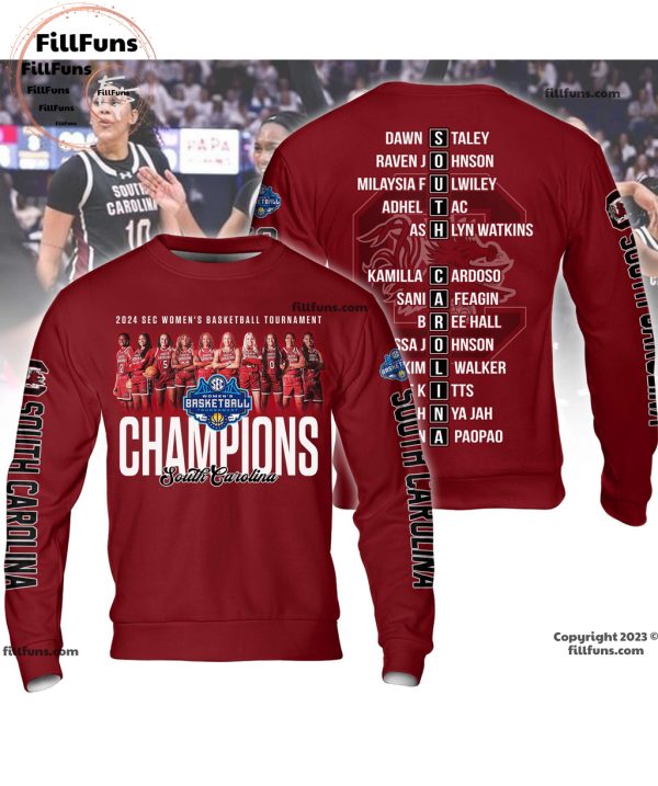 2024 Sec Women’s Basketball Tournament Champions South Carolina Gamecocks Garnet T-Shirt