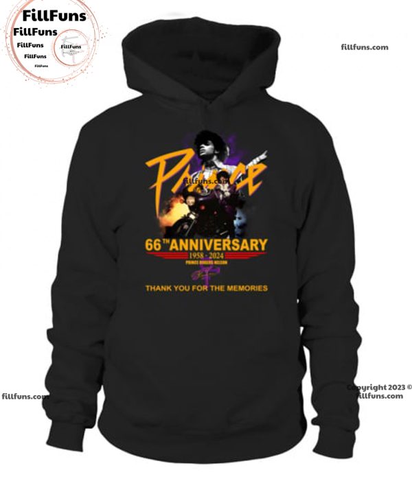 Prince 66Th Annivesary 1958-2024 Prince Rogers Nelson Thank You For The Memories T-Shirt