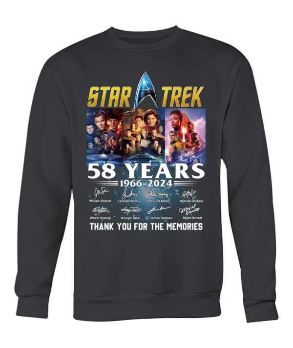 Star Trek 58th Anniversary 1966-2024 Thank You For The Memories T-Shirt