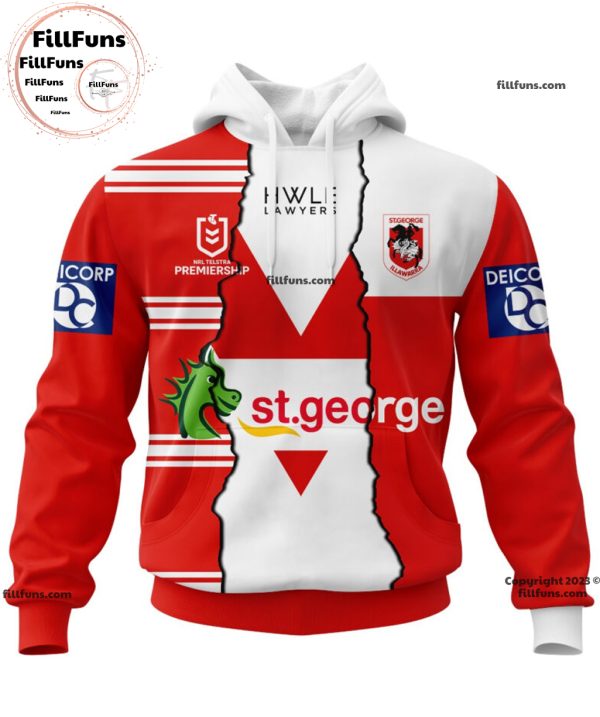 NRL St. George Illawarra Dragons Special Mix Jersey Hoodie Joggers Set