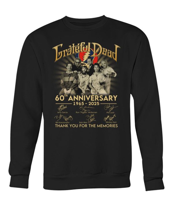 Grateful Dead 60th Anniversary 1965-2025 Thank You For The Memories T-Shirt