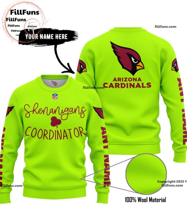 Custom Name NFL Arizona Cardinals Shenanigans Coordinator Hoodie