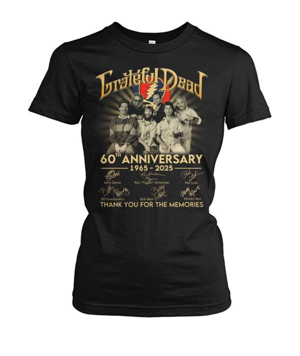 Grateful Dead 60th Anniversary 1965-2025 Thank You For The Memories T-Shirt