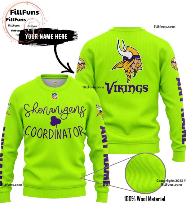 Custom Name NFL Minnesota Vikings Shenanigans Coordinator Hoodie