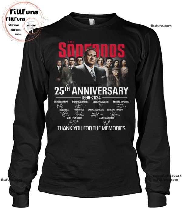 The Sopranos 25Th Anniversary 1999-2024 Thank You For The Memories Signatures T-Shirt