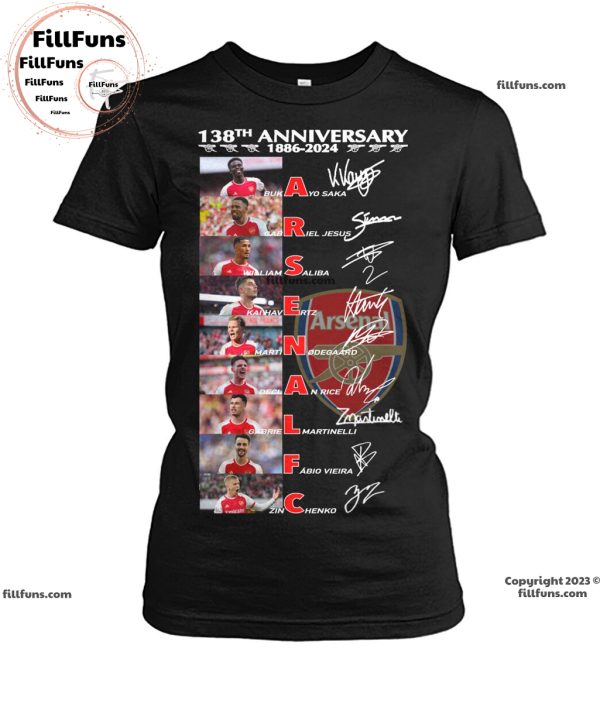 138th Anniversary 1886-2024 Arsenal FC T-Shirt
