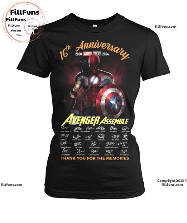 16th Anniversary 2008-2024 Avenger Assemble Thank You For The Memories T-Shirt