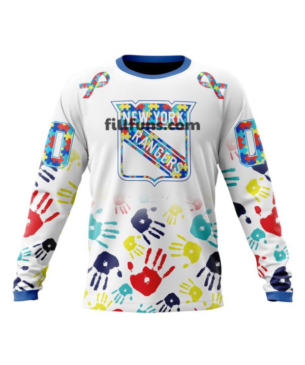 Personalized NHL New York Rangers Special Autism Awareness Design Hoodie