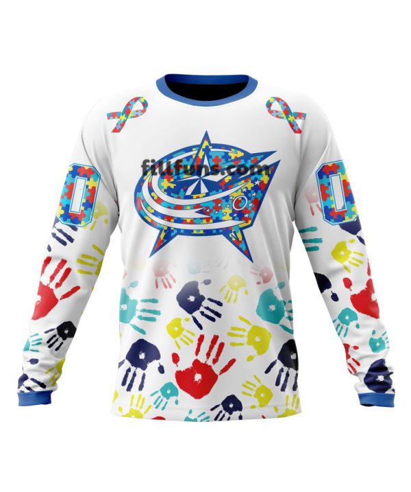Personalized NHL Columbus Blue Jackets Special Autism Awareness Design Hoodie