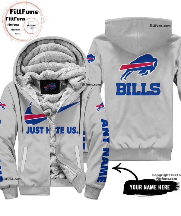 Custom Name NFL Buffalo Bills Just Hate Us Grey Hoodie