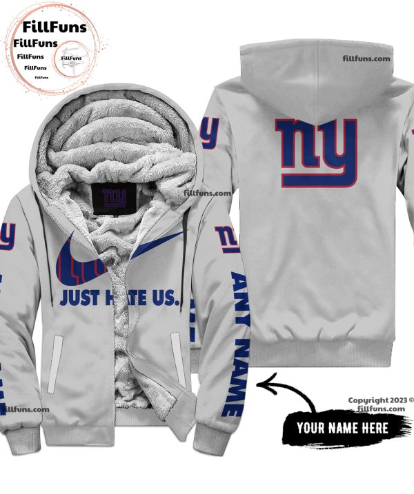 Custom Name NFL New York Giants Just Hate Us Grey Hoodie