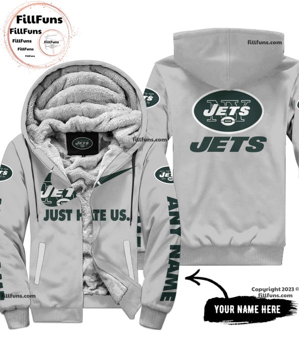 Custom Name NFL New York Jets Just Hate Us Grey Hoodie