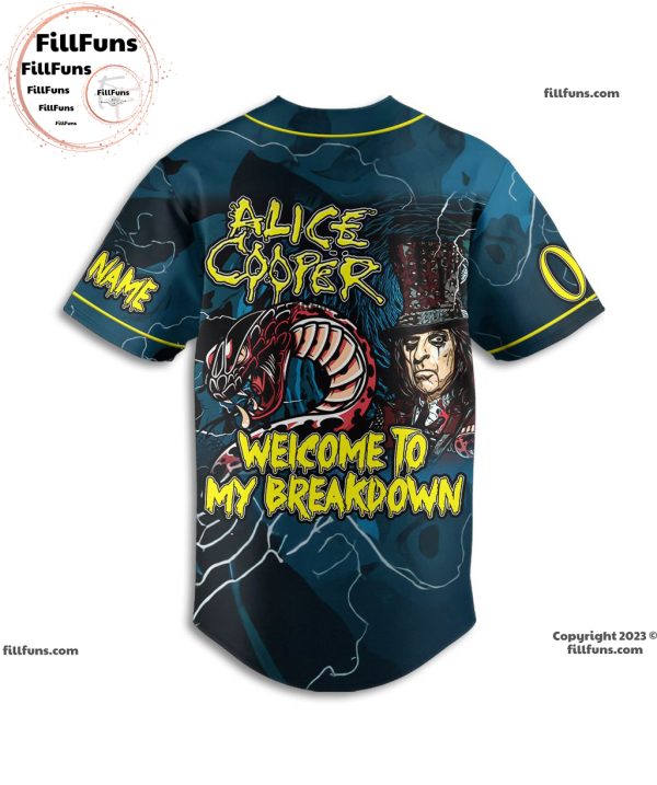 Alice Cooper Welcome To My Breakdown Personalized Baseball Jersey