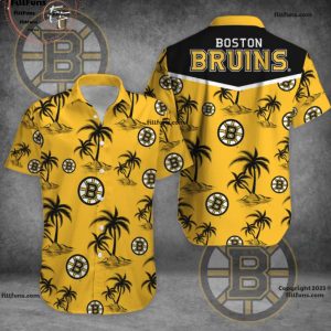 Boston Bruins Palm Tree Pattern Hawaiian Shirt