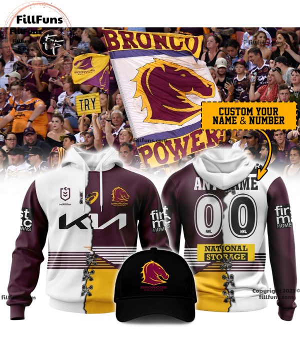 Brisbane Broncos NRL Personalized Mix Away Home Hoodie, Joggers, Cap