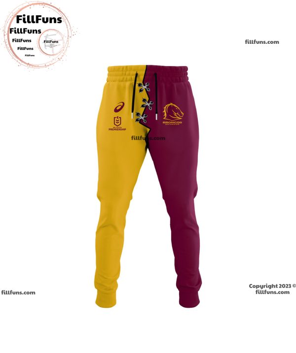 Brisbane Broncos NRL Personalized Mix Away Home Hoodie, Joggers, Cap