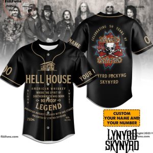 Celebrating 50 Years Of Lynyrd Skynyrd Hell House Personalized Baseball Jersey