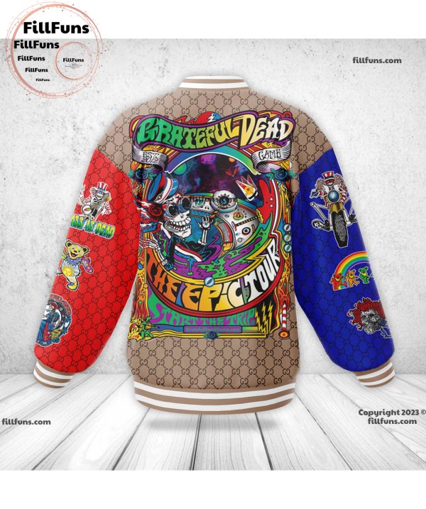 Custom Name Grateful Dead Luxury Pattern Baseball Jacket