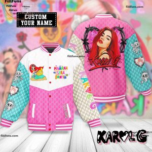 Custom Name Karol G Luxury Pattern Baseball Jacket