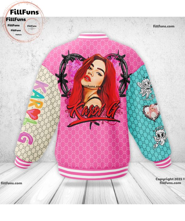 Custom Name Karol G Luxury Pattern Baseball Jacket