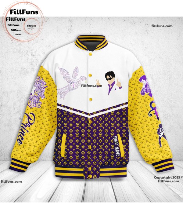 Custom Name Prince Luxury Pattern Baseball Jacket