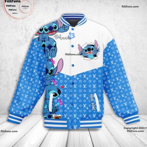 Custom Name Stitch Ohana Luxury Pattern Baseball Jacket