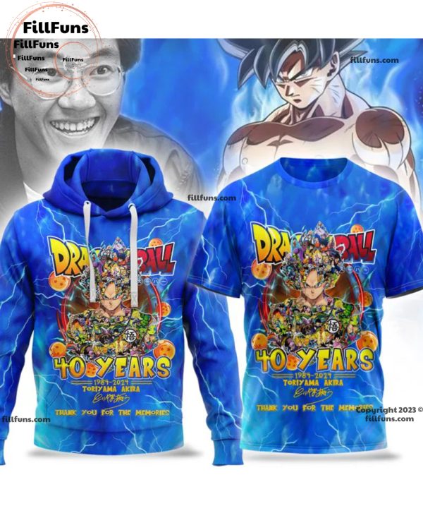 Dragon Ball 40 Years 1984-2024 Toriyama Akira Thank You For The Memories Hoodie