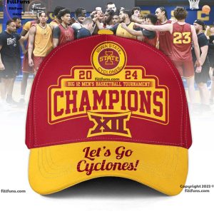 Iowa State Cyclones 2024 Big 12 Men’s Basketball Tournament Champions Let’s Go Cyclones Classic Cap – Cardinal
