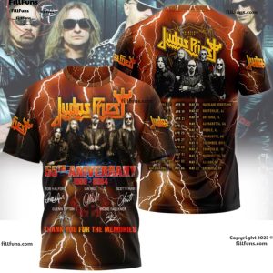 Judas Priest 55th Anniversary 1969-2024 Thank You for The Memories 3D T-Shirt