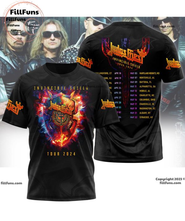 Judas Priest Announces The Invincible Shield Tour 2024 3D T-Shirt