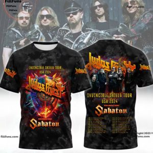 Judas Priest The Invincible Shield Tour USA 2024 Sabaton 3D T-Shirt