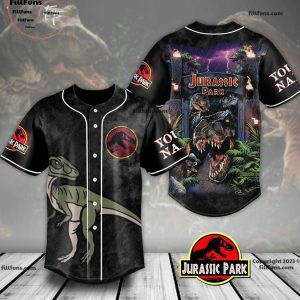 Jurassic Park Raining Personalized Baseball Jersey