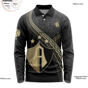 LIGA MX Atlas F.C Special Black And Gold Long Sleeve Polo Design